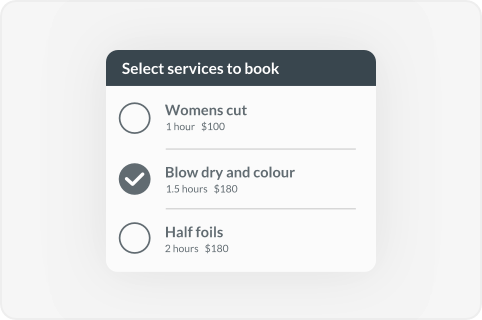 Booking a service UI
