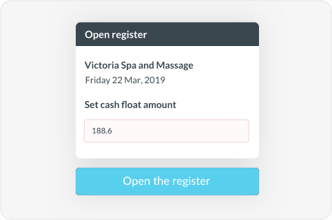 Register Float amount UI