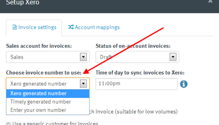 Pass your own invoice numbers to Xero