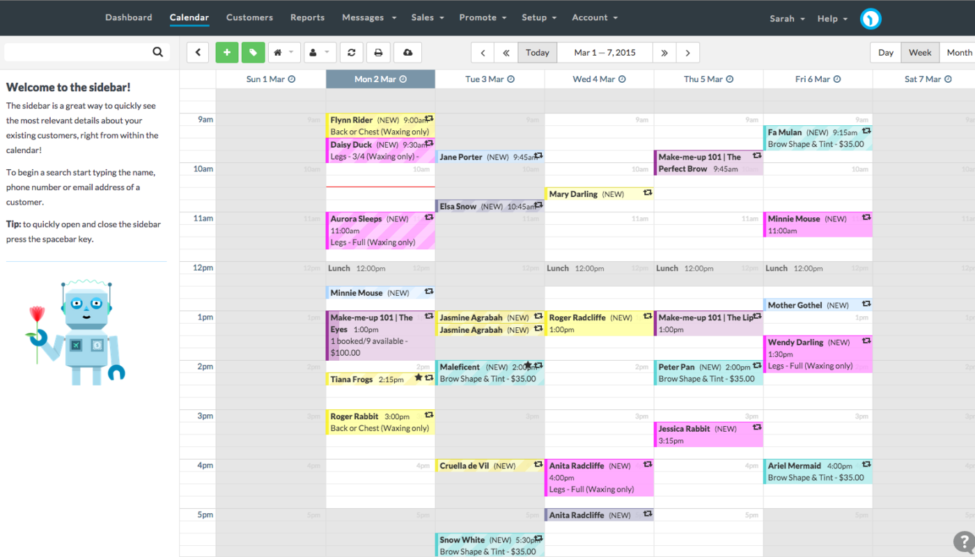 See your Customers in the new Calendar Sidebar!