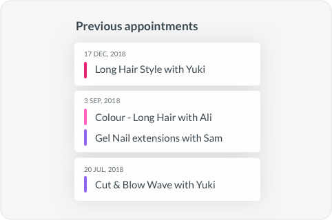 Client booking UI