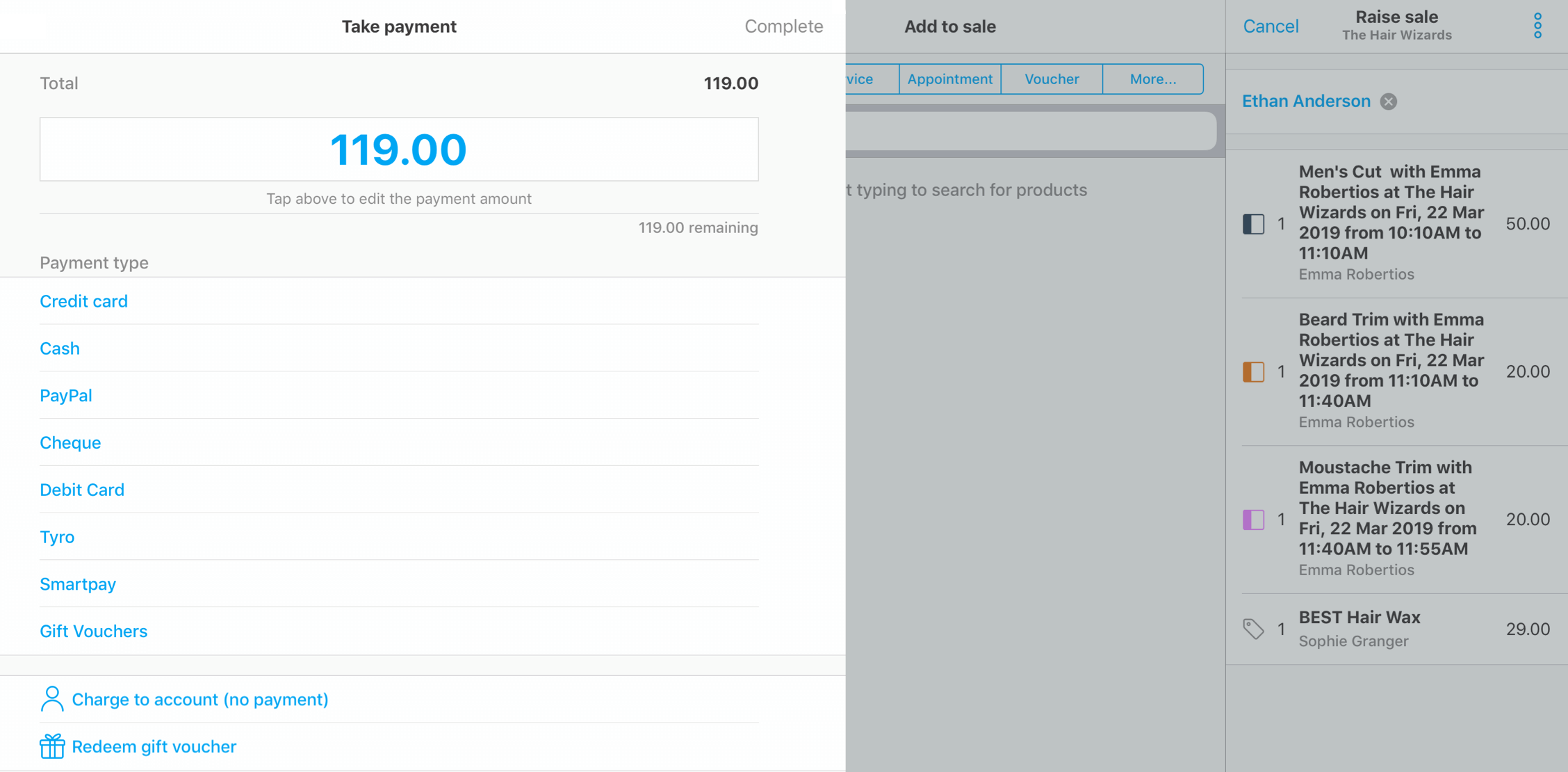 Timely Sales and payment screenshot