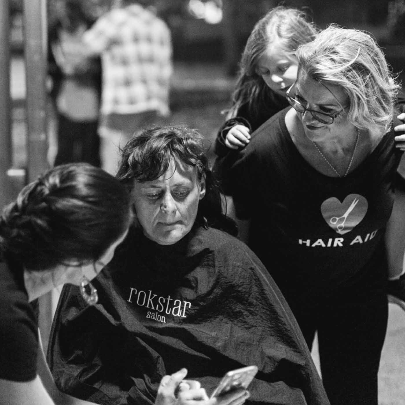 The Hair Aid team help folks learn about taking care of themselves