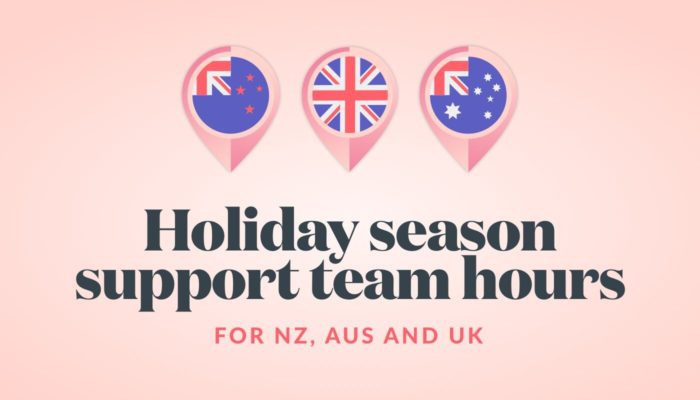 2020 Holiday season support team hours