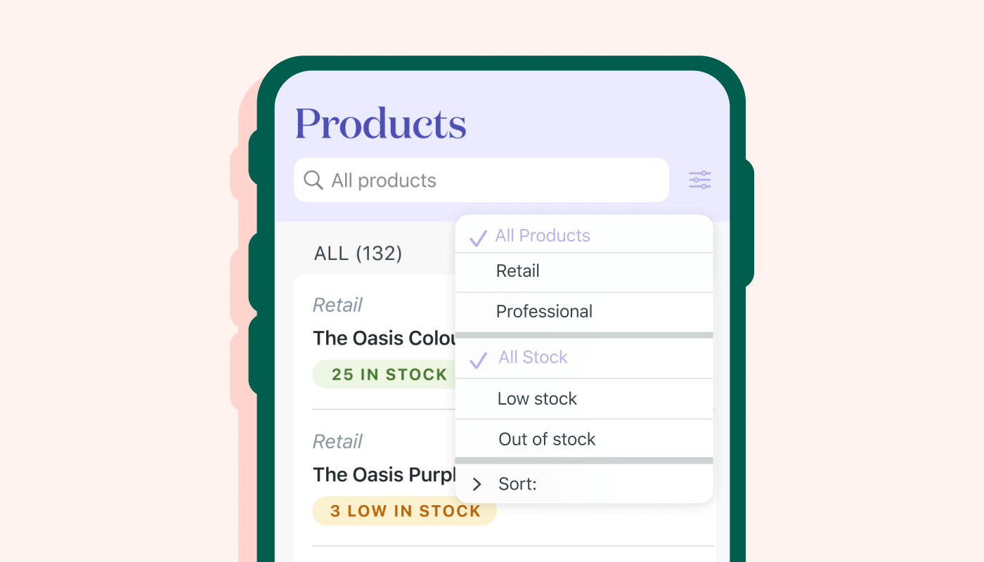 Illustrated image of the Timely Stock App detailing the look of the app and the easy to read stock levels.