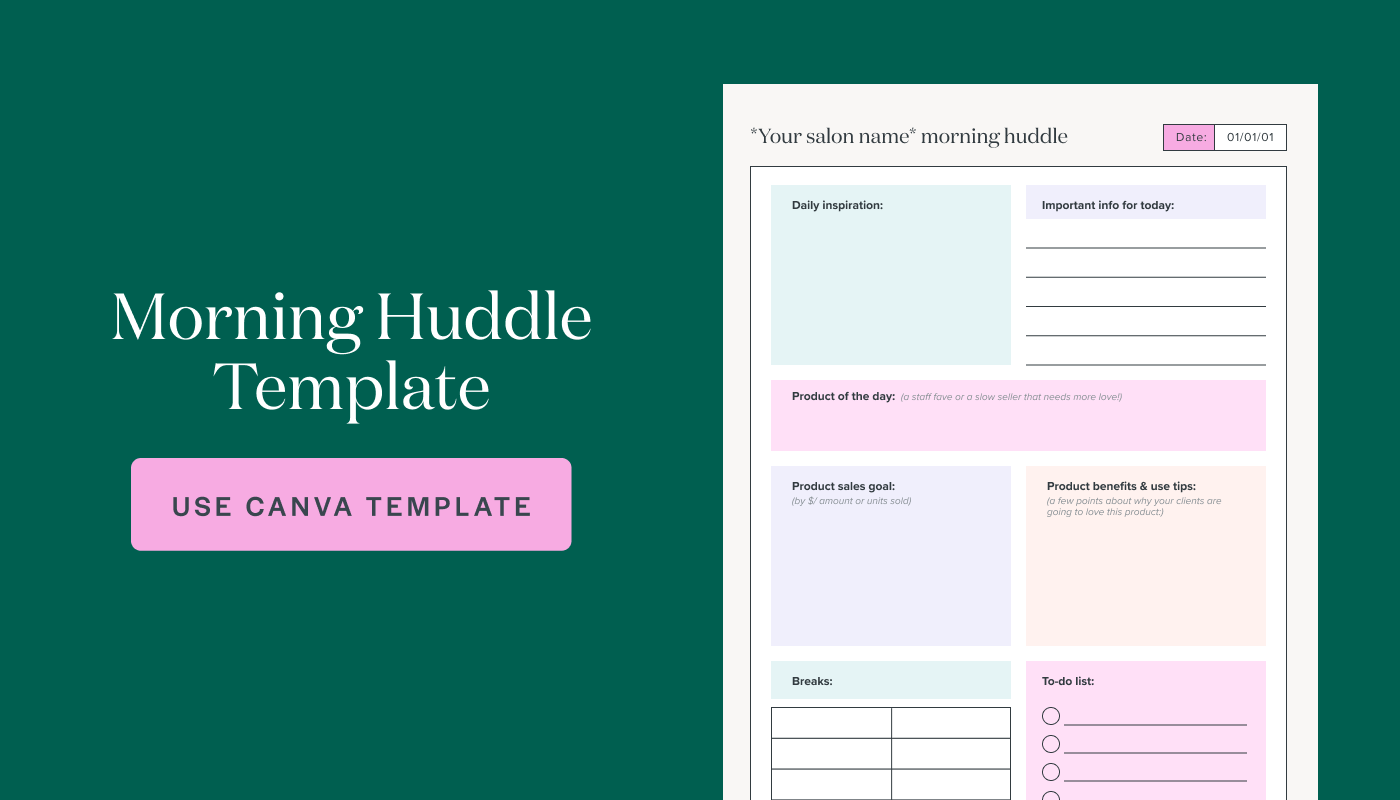 Click here to download Timely Morning Huddle Template on Canva